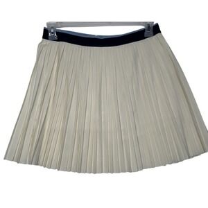 Cobble Lane Pleated Skirt Cream Elastic Waist L